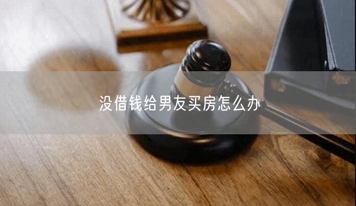 没借钱给男友买房怎么办