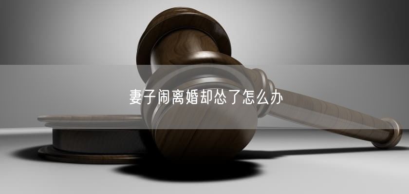 妻子闹离婚却怂了怎么办