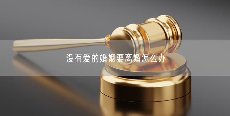 没有爱的婚姻要离婚怎么办