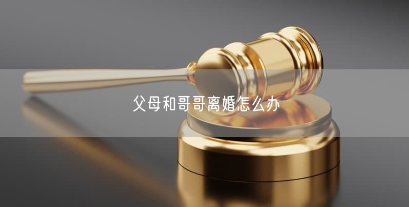 父母和哥哥离婚怎么办